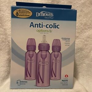Dr. Brown's Purple Anti-Colic Baby Bottles - 3 Pack